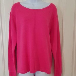 French Connection Pullover Sweater In Bright Prosecco Pink Sz M